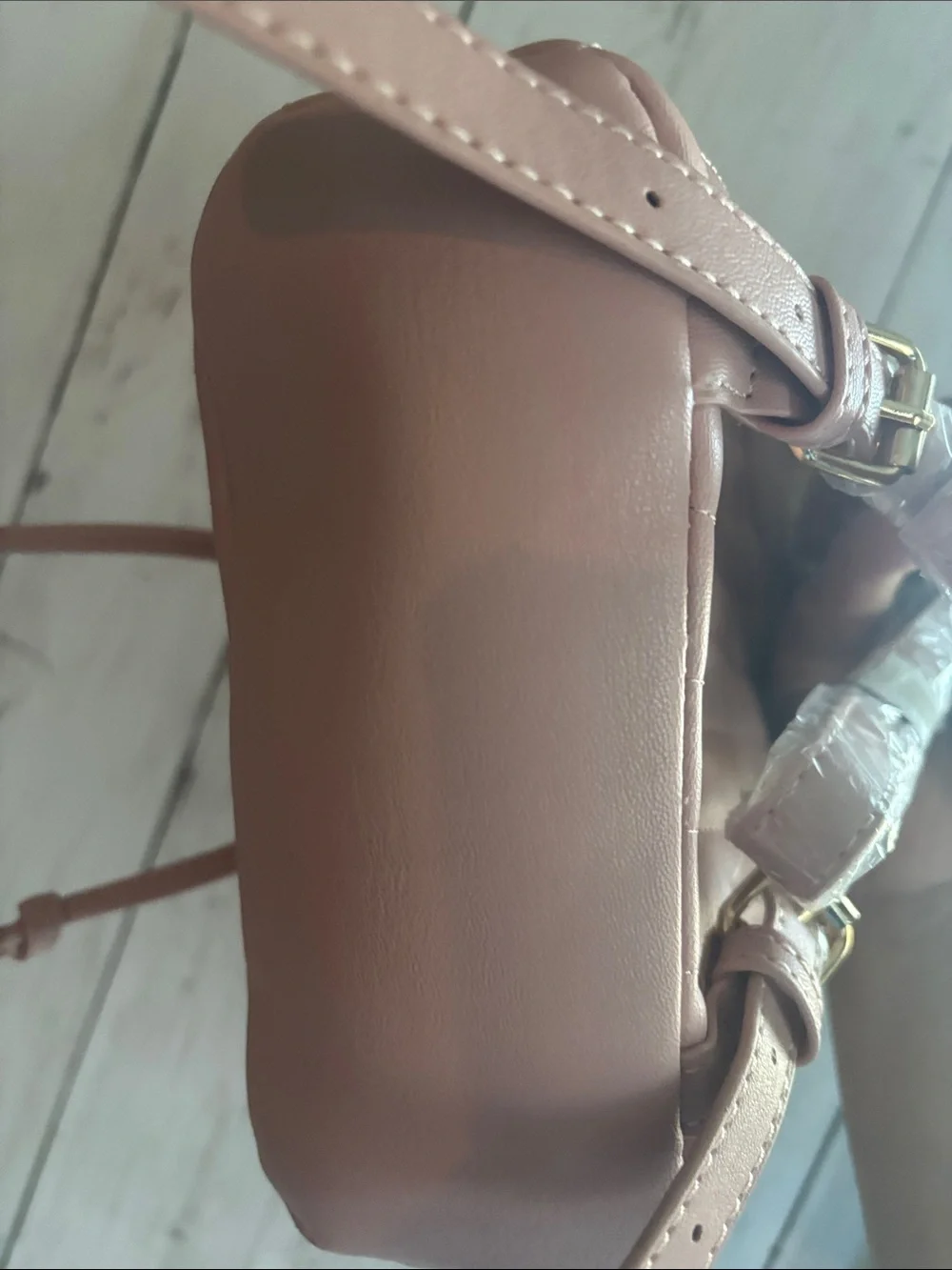 Quilted Pink Mini Backpack with Gold Hardware